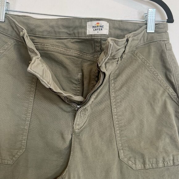 Marine Layer Style 14934 Green Taper Leg Carpenter Utility Pants Stretch 10 - Picture 7 of 11